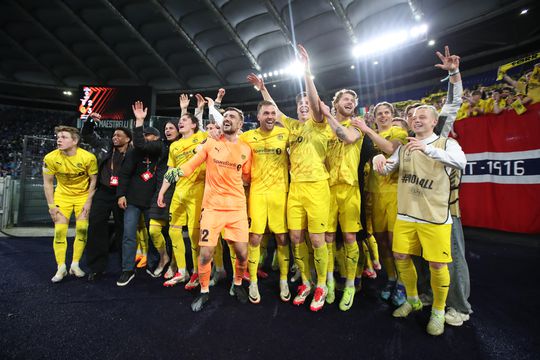 Imagini de bucurie, Bodo Glimt la finalul meciului cu Lazio / foto: Getty