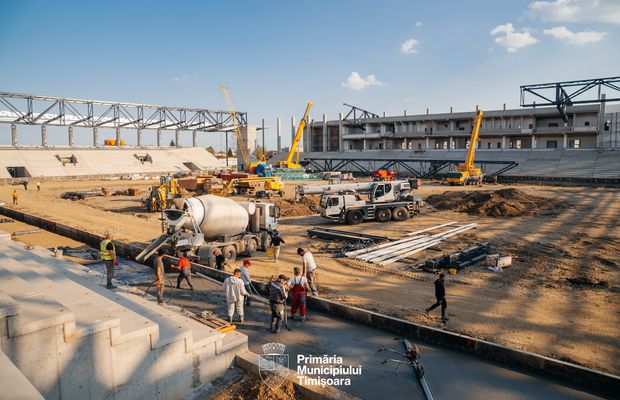 Primarul unui mare oraș din România, anunț de pe șantier: „Stadionul e gata anul acesta”