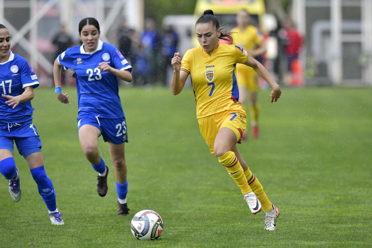 Meciul de fotbal feminin România - Cipru, imagini din repriza 2