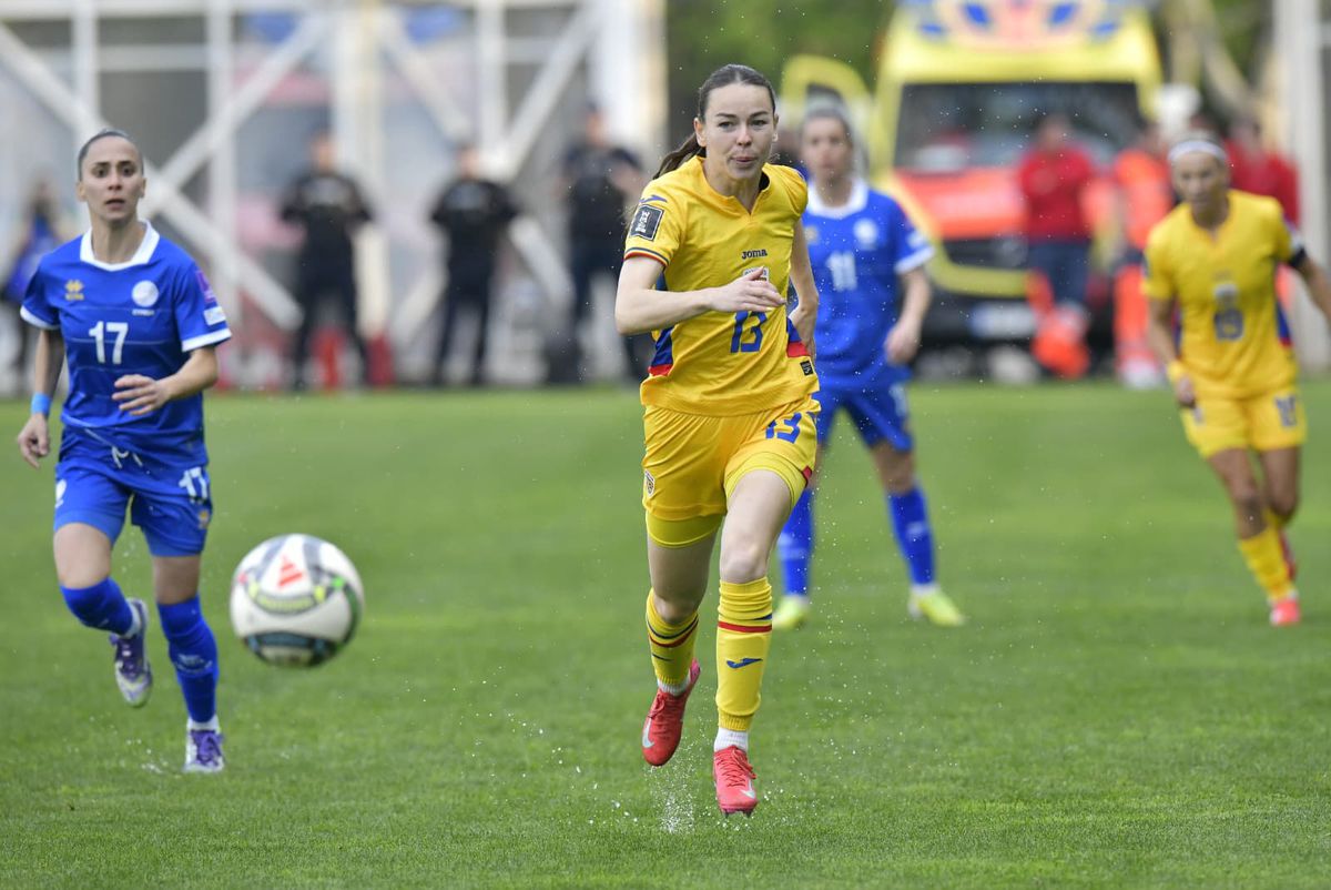 Meciul de fotbal feminin România - Cipru, imagini din repriza 2