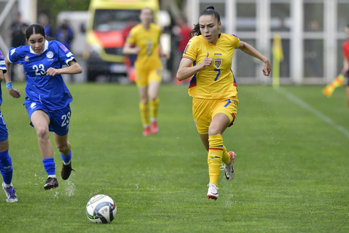 Meciul de fotbal feminin România - Cipru, imagini din repriza 2