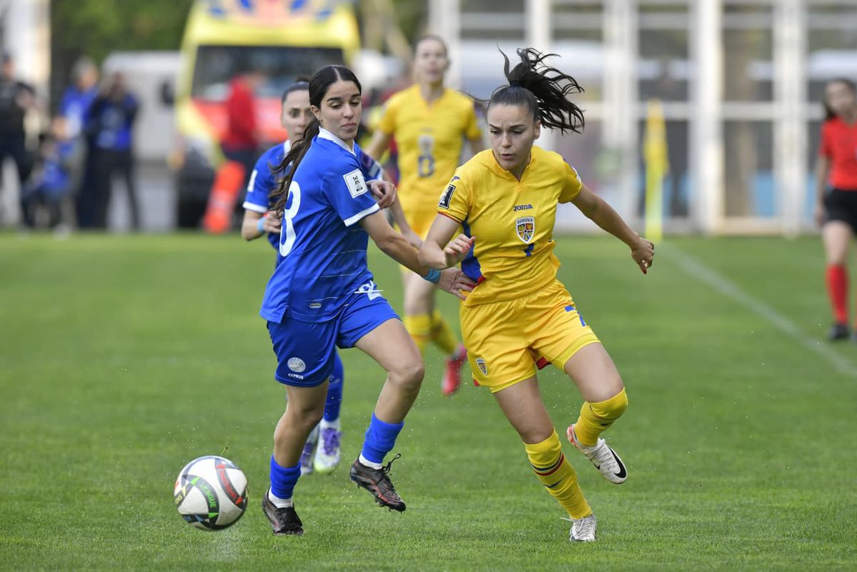 Meciul de fotbal feminin România - Cipru, imagini din repriza 2