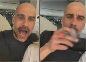 Pep Guardiola, dezlănțuit la petrecerea de titlu a lui Manchester City » Imagini inedite cu antrenorul spaniol