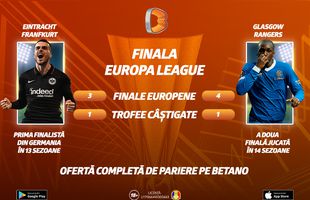 Eintracht Frankfurt - Glasgow Rangers, duel istoric la Sevilla! Ce putem paria pe finala Europa League?