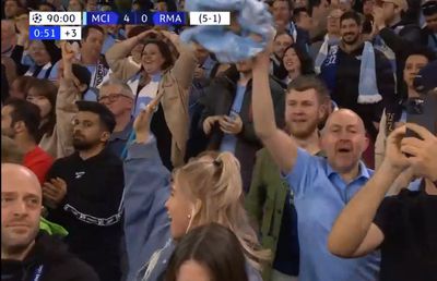 O vedetă din România, show la City - Real Madrid » A apărut pe transmisiunea live imediat după golul lui Alvarez