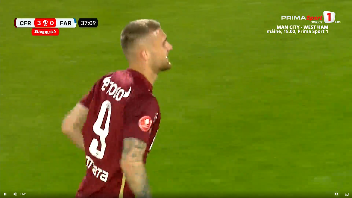Daniel Bîrligea, gol superb în CFR Cluj - Farul