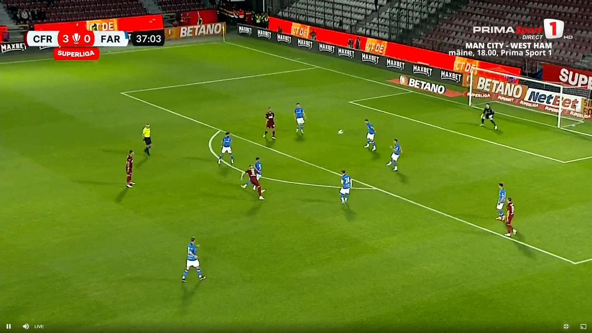 Daniel Bîrligea, gol superb în CFR Cluj - Farul