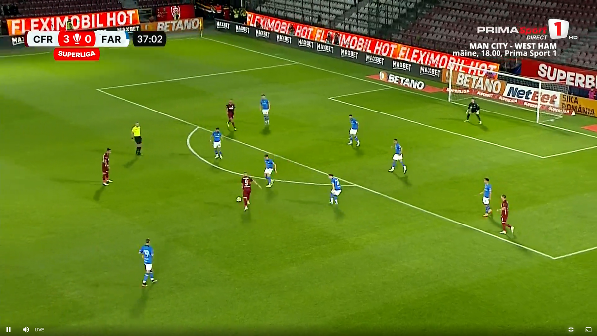 Daniel Bîrligea, gol superb în CFR Cluj - Farul