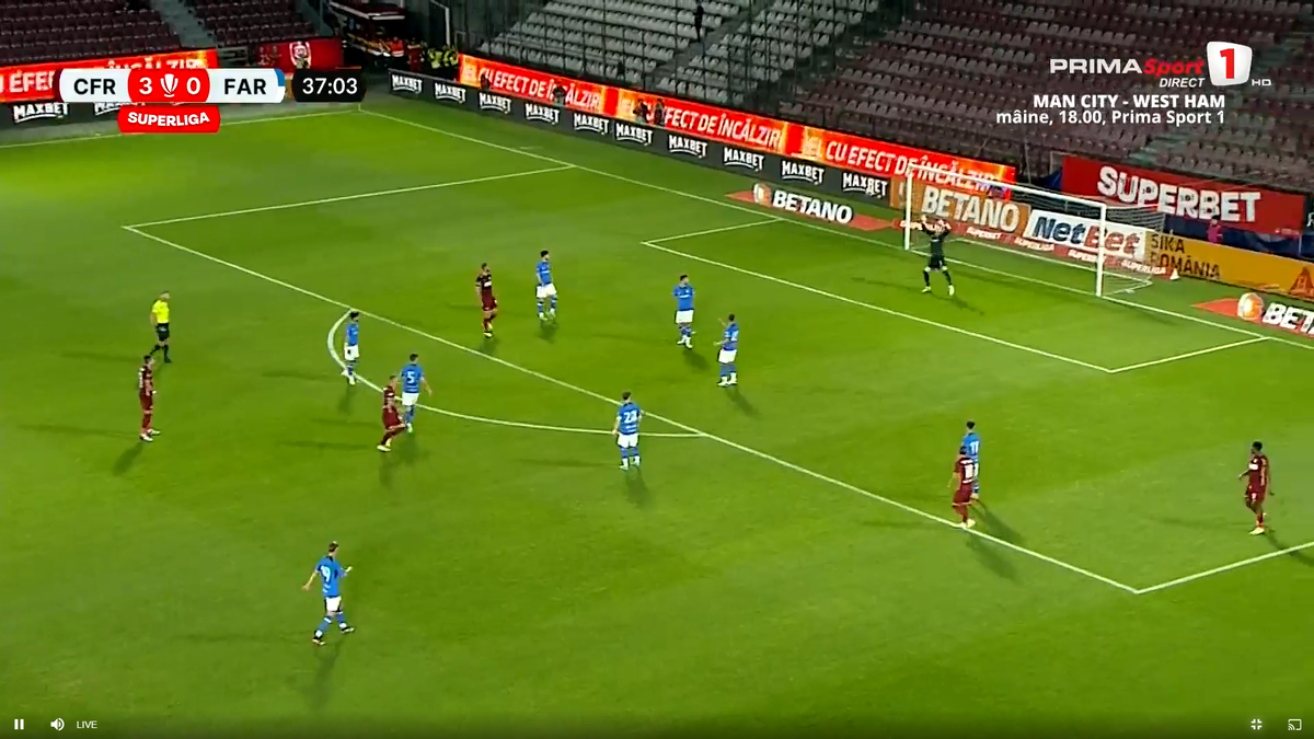 Daniel Bîrligea, gol superb în CFR Cluj - Farul