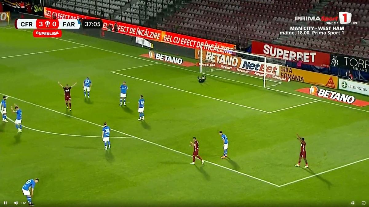 Daniel Bîrligea, gol superb în CFR Cluj - Farul