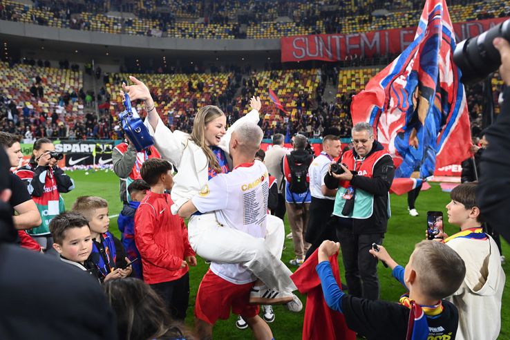 Antonia Salanta și Daniel Bîrligea, la petrecerea câștigătorii titlului de către FCSB. Foto: Eduard Vînătoru (GSP.RO)