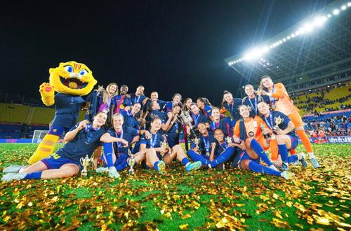 Echipa de fotbal feminin a Barcelonei a câștigat „dubla”/ foto: Facebook