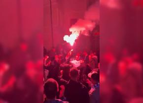 Noapte alb-albastră după câștigarea campionatului! Ce s-a întâmplat pe străzile din Craiova
