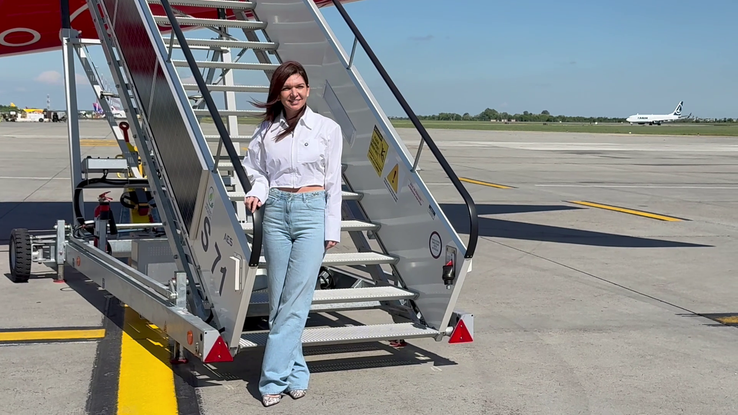 Simona Halep a devenit imaginea companiei aeriene AnimaWings. Foto: Andrei Crăițoiu (GSP.RO)