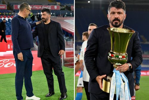 Gennaro Gattuso a câștigat primul său trofeu ca antrenor, după ce Napoli a trecut de Juventus în finala Cupei Italiei // foto: Guliver/gettyimages