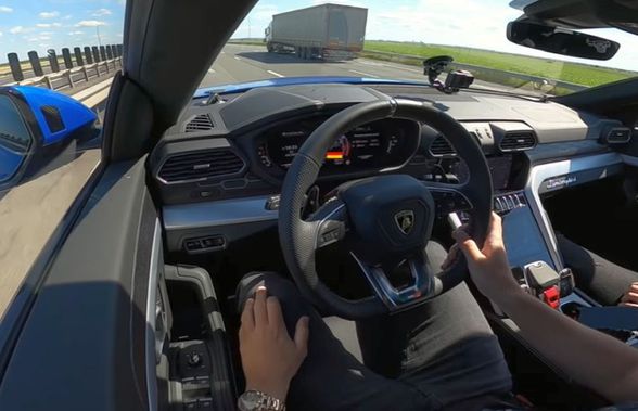 Doi vloggeri români au sfidat legea! 300km/h într-un Lamborghini pe A3: „Eram în Germania!” + Jigniri și amenințări după ce au fost prinși