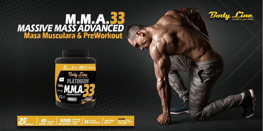 M.M.A 33 de la Body Line – supliment nutritiv pentru masă musculară rapidă.