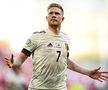Kevin de Bruyne (29 de ani) a jucat cu jumătate de față amorțită în meciul Belgia - Danemarca, scor 2-1, de la Euro 2020.