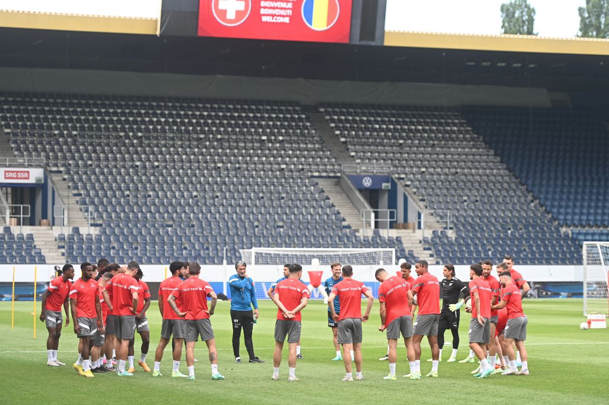 Antrenament și conferință Elveția înainte de meciul cu România