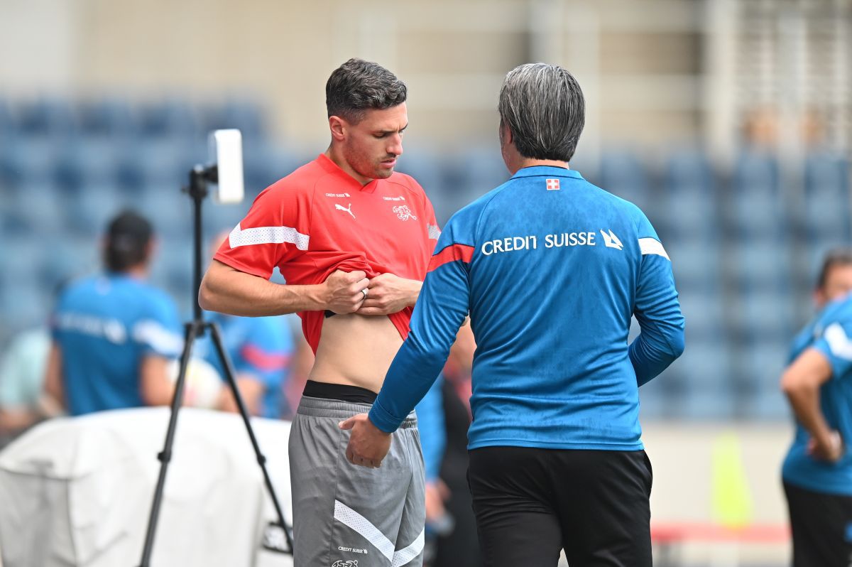 Antrenament și conferință Elveția înainte de meciul cu România
