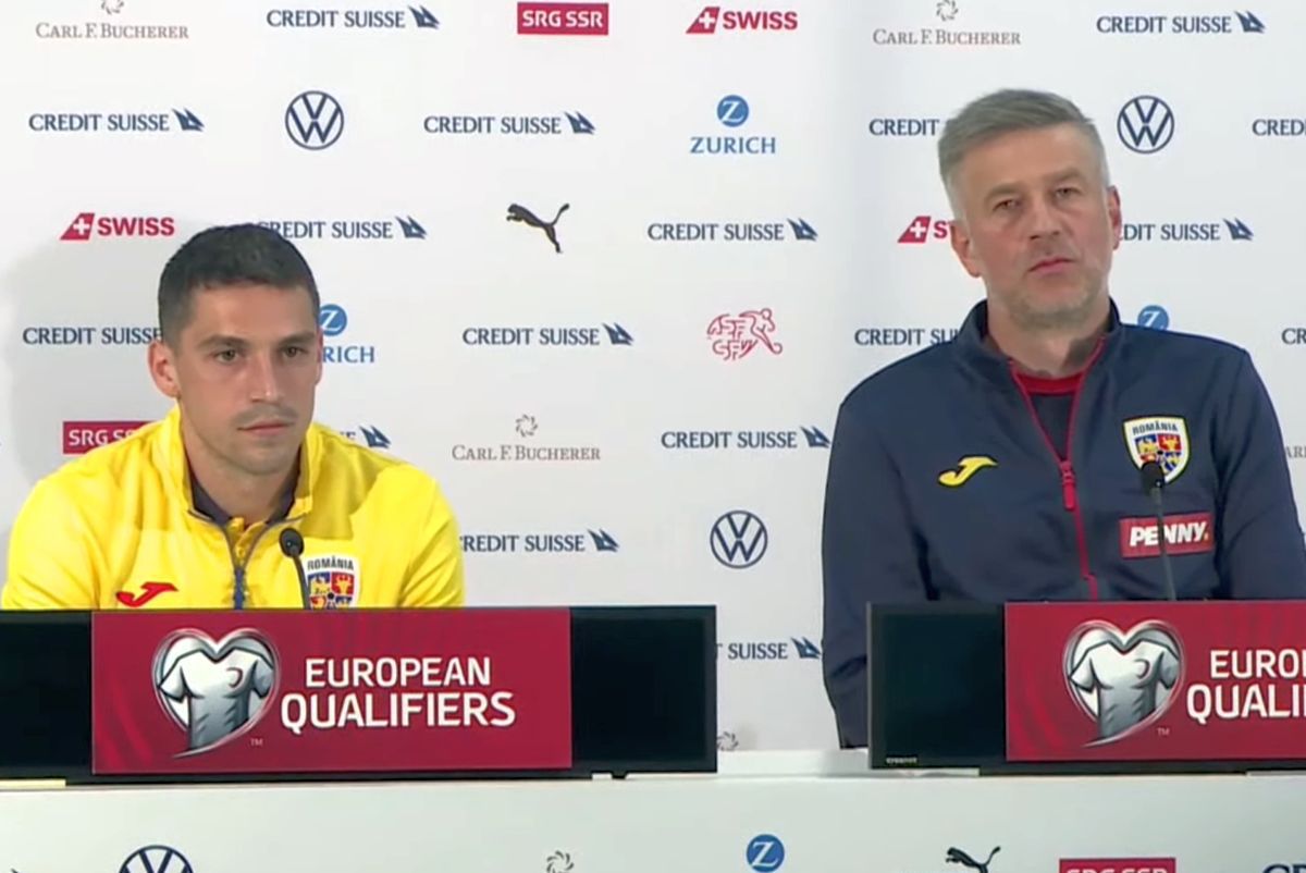 Conferință Edi Iordănescu și Nicolae Stanciu înainte de Elveția - România: „Nu este o bucurie să auzi că adversarii spun că suntem o echipă mică. Avem două opțiuni”