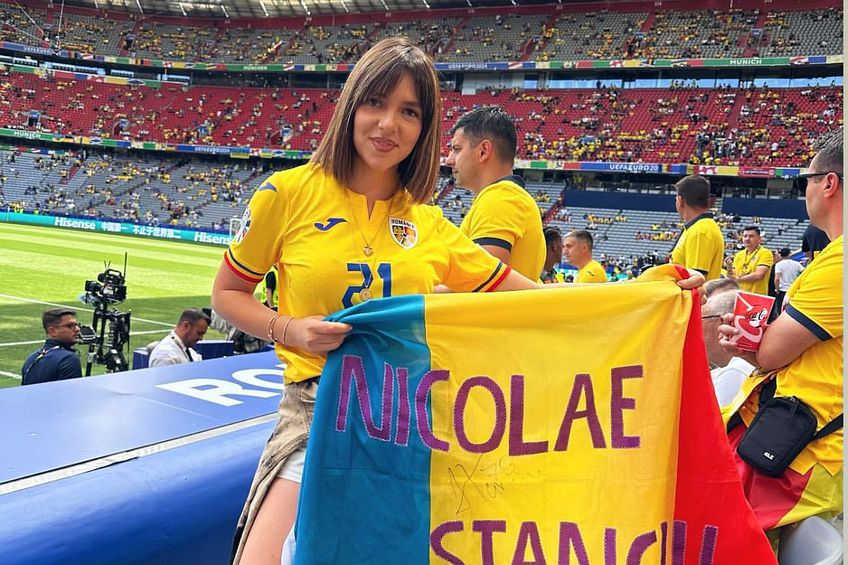 Andreea, soția lui Nicolae Stanciu, prezentă la meciul România – Ucraina. Foto: Instagram