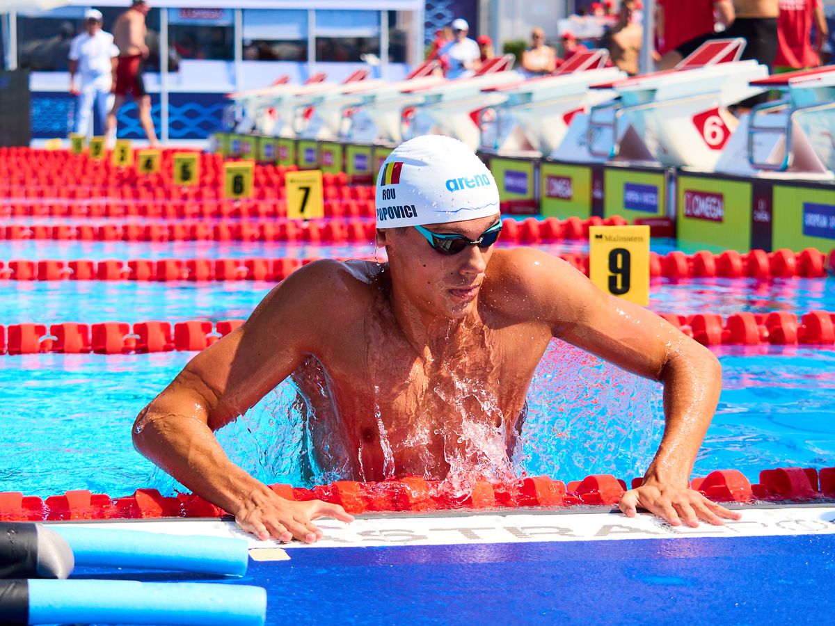 David Popovici s-a calificat cu primul timp în finala probei de 100 metri liber la Campionatele Europene de la Belgrad