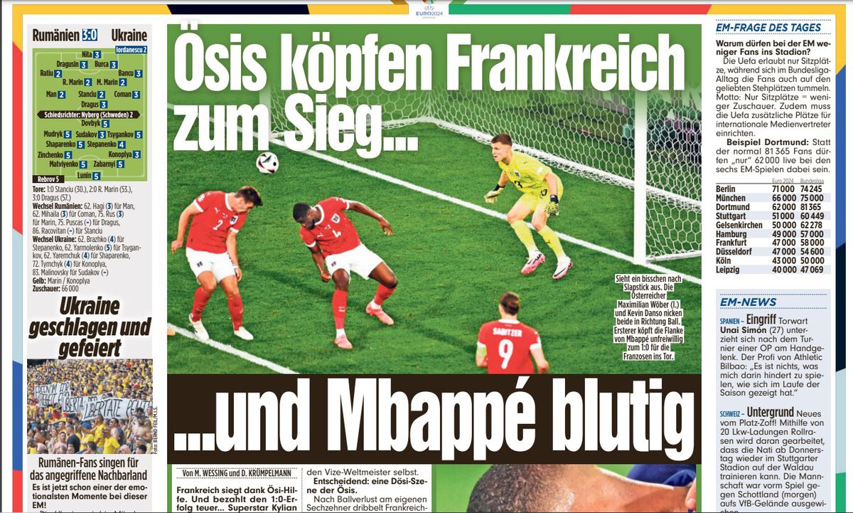 Marile publicații străine, pagini spectaculoase despre victoria naționalei » Am selectat cele mai tari 10 titluri din ziarele de afară: „Petrecere «life'n soul», România istorică”