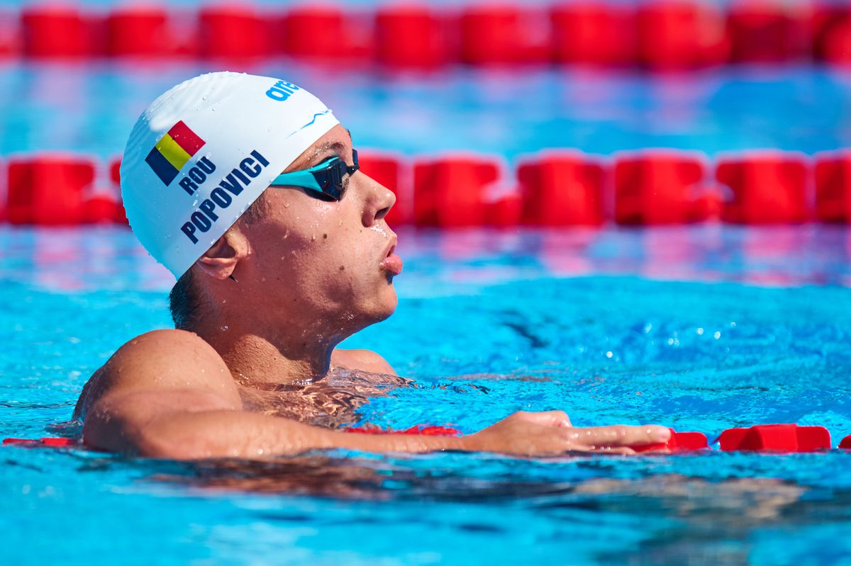 David Popovici s-a calificat cu primul timp în finala probei de 100 metri liber la Campionatele Europene de la Belgrad