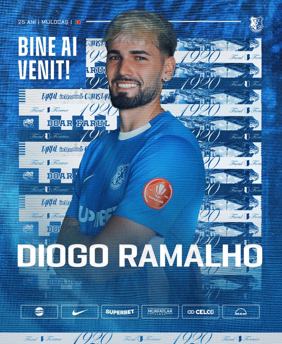 Diogo Ramalho, noul fotbalist de la Farul Constanța. FOTO: Facebook @Farul Constanța Transfer la Farul! Ianis Zicu l-a adus pe jucătorul crescut de Braga