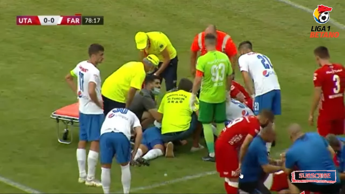 Momente de panică în UTA - Farul » Dănuleasa, inert după o ciocnire violentă! Și-a revenit la urcarea în ambulanță