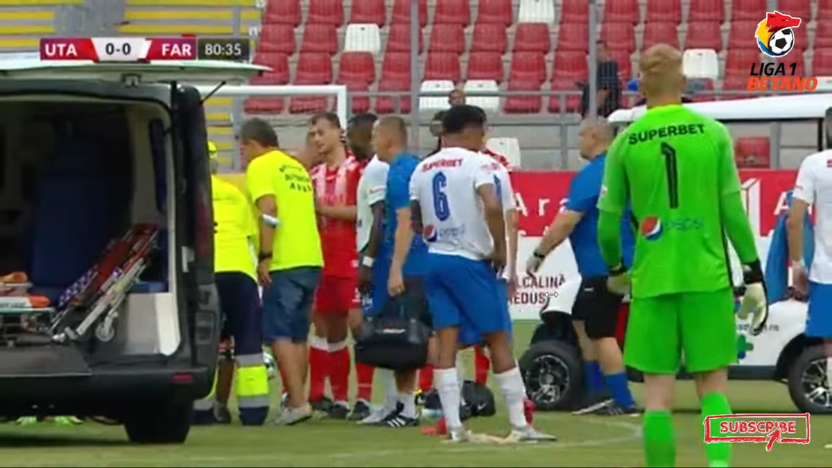 Momente de panică în UTA - Farul » Dănuleasa, inert după o ciocnire violentă! Și-a revenit la urcarea în ambulanță