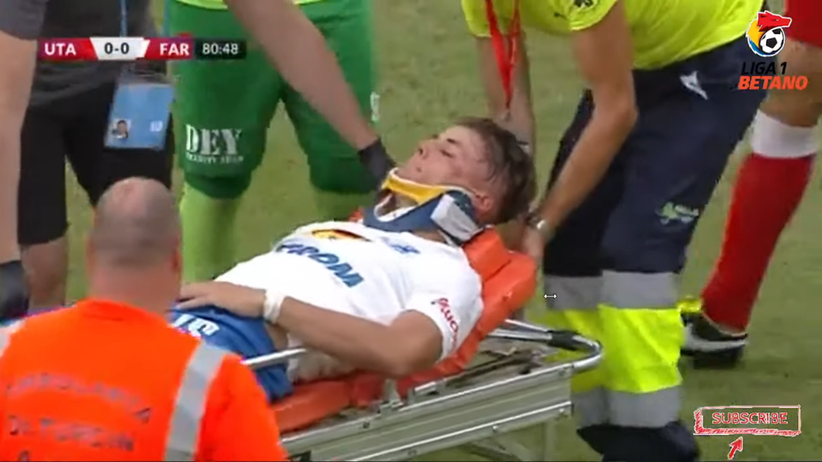 Momente de panică în UTA - Farul » Dănuleasa, inert după o ciocnire violentă! Și-a revenit la urcarea în ambulanță