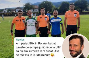 Autodenunț sau glumă proastă? Patronul unui club învins cu 13-0 în Cupa României și-a anunțat prietenii pe Whatsapp: „Am pariat 50k. Așa se fac 15k în 90 de minute”