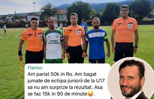 Autodenunț sau glumă proastă? Patronul unui club învins cu 13-0 în Cupa României și-a anunțat prietenii pe Whatsapp: „Am pariat 50k. Așa se fac 15k în 90 de minute”