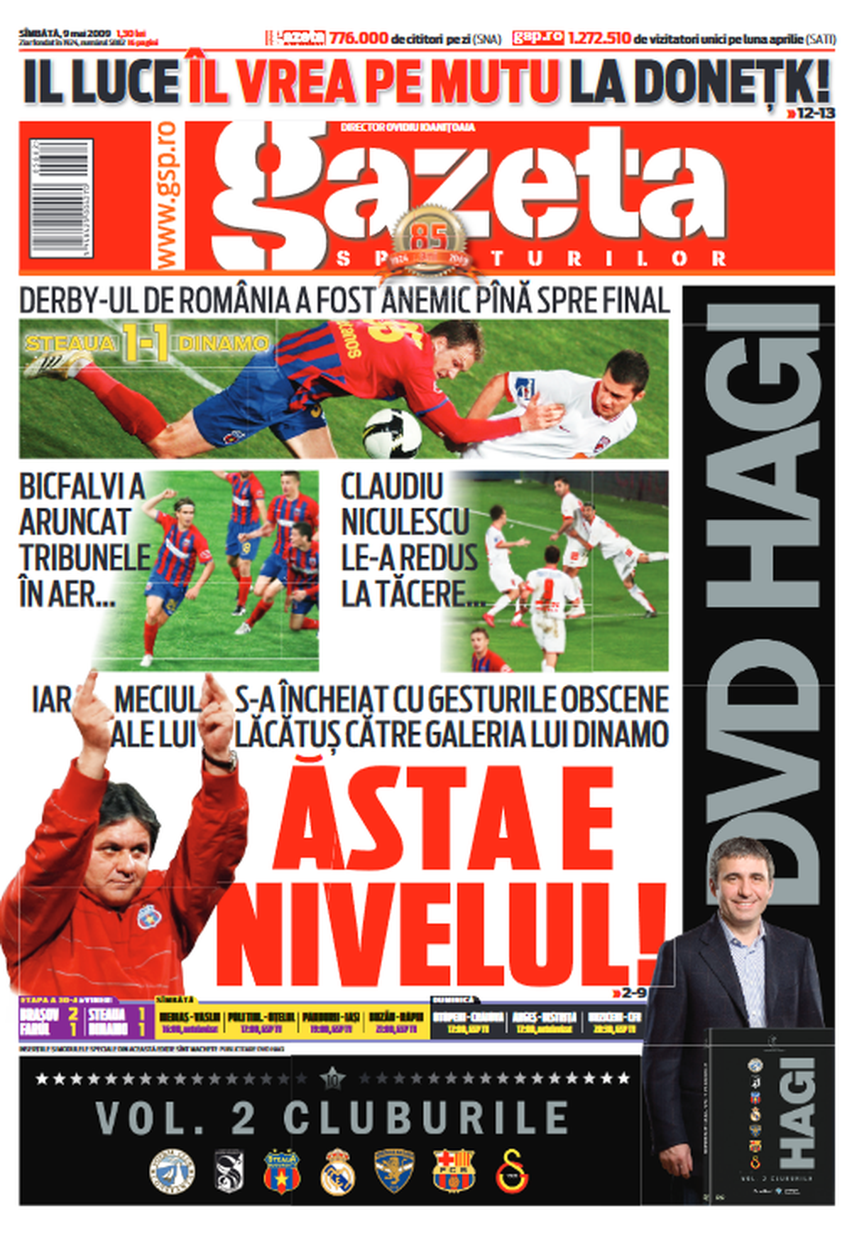 Cum arătau primele pagini din Gazeta Sporturilor de după derby-urile FCSB - Dinamo din Ghencea
