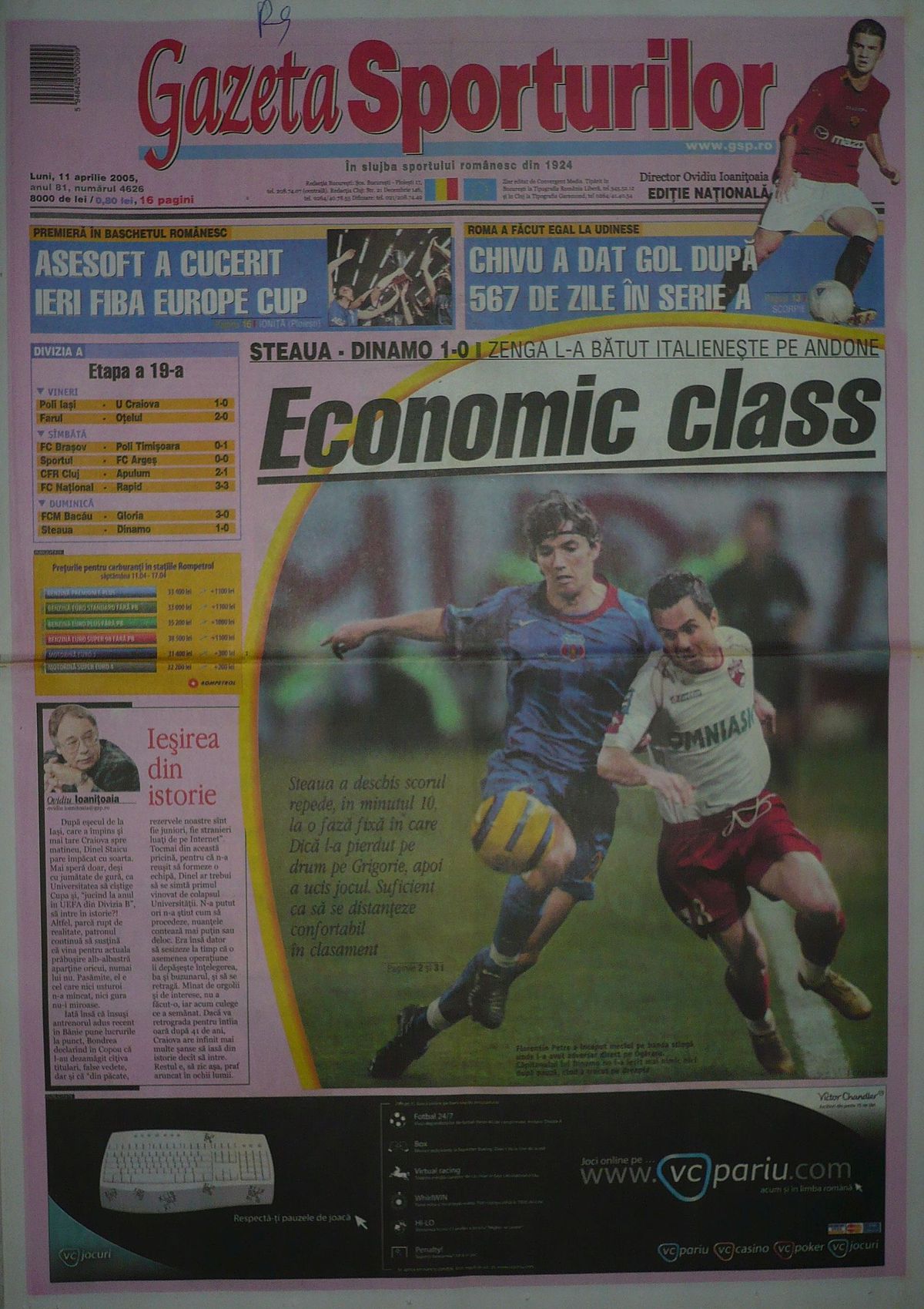 Cum arătau primele pagini din Gazeta Sporturilor de după derby-urile FCSB - Dinamo din Ghencea