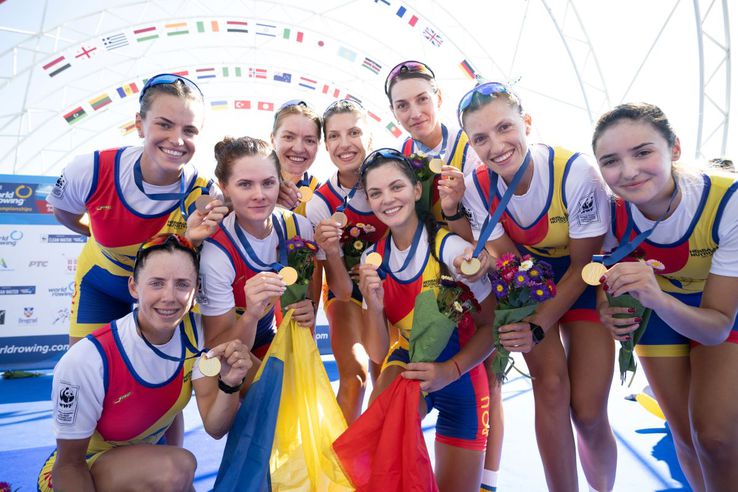 Barca de 8 plus 1 a României la Campionatele Mondiale de la Belgrad 2023 Foto: Raed Krishan