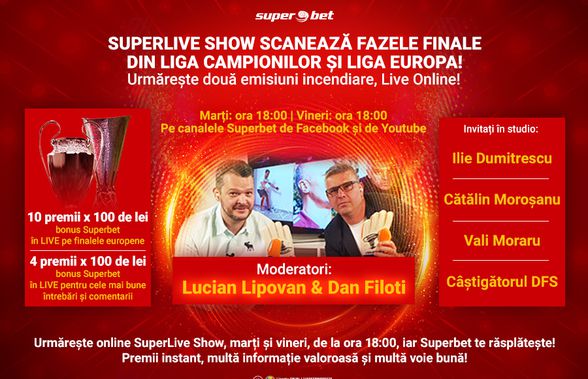 SuperLive Show revine! Câștigă super premii urmărind emisiunea ta sportivă preferată din online!
