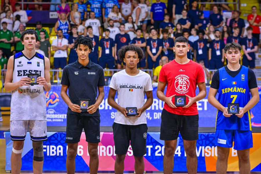 România U16, medaliată cu argint la Campionatele Europene de baschet, Divizia B » Un jucător român inclus în echipa turneului