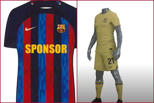 În dreapta, echipamentul principal al Barcelonei pentru sezonul viitor. În stângă, cel pentru deplasări / foto: mundodeportivo.com