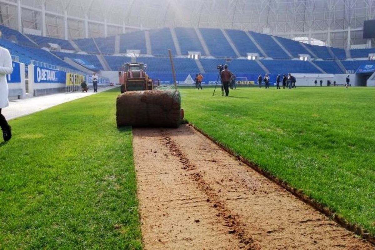 Cum arată noul gazon de pe „Ion Oblemenco” înainte de CSU Craiova - FCSB » Oltenii revin în Bănie după 5 săptămâni