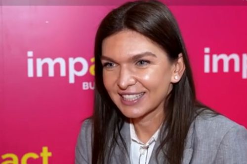 Simona Halep, dublă campioană de Grand Slam, a ales cel mai bun meci din cariera ei, într-o discuție din cadrul evenimentului Impact Bucharest 2025/ foto: captură Antena Sport