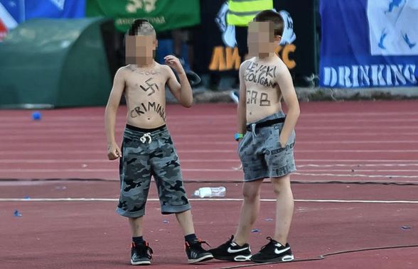 FOTO Copii ultrași cu „tatuaje” și saluturi naziste » Pozele înfiorătoare care explică atacul rasist de la Bulgaria - Anglia 0-6