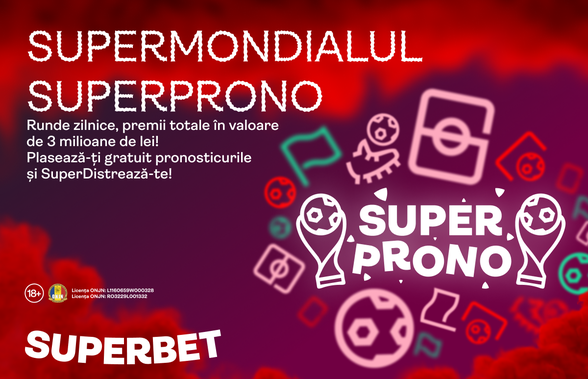 Pregătește-te pentru SuperMondialul SuperProno! Runde zilnice și premii totale în valoare de 3.000.000 de lei