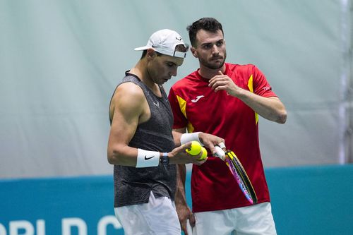 Rafa Nadal și Marcel Granollers, la un antrenament în Malaga/Foto: Imago Images