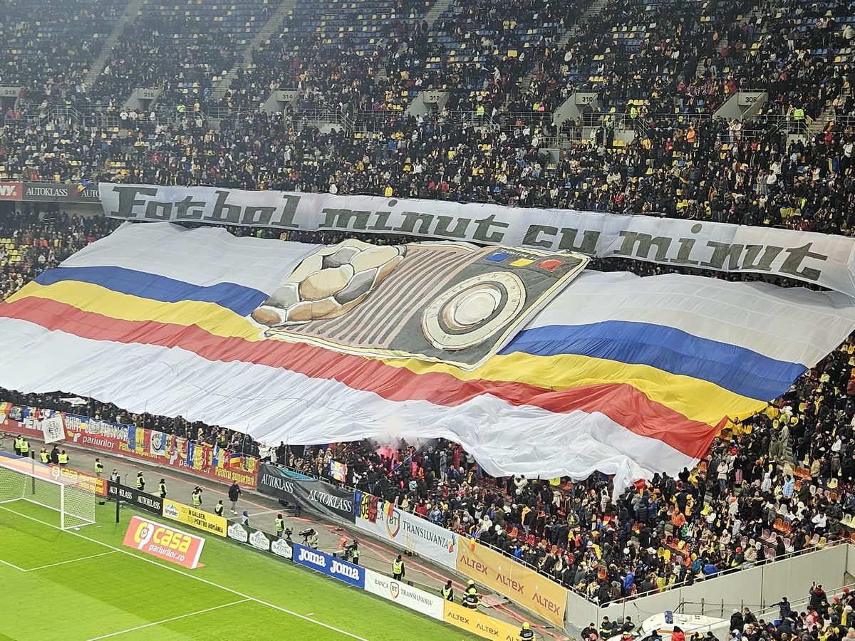 Scenografie spectaculoasă afișată de ultrași la România - Cipru