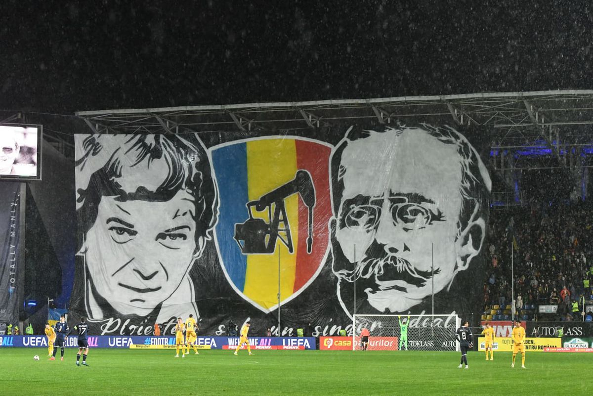 Show în debutul partidei dintre România și San Marino » Ce scriitori legendari au fost omagiați pe „Ilie Oană” + scandări la adresa Ungariei