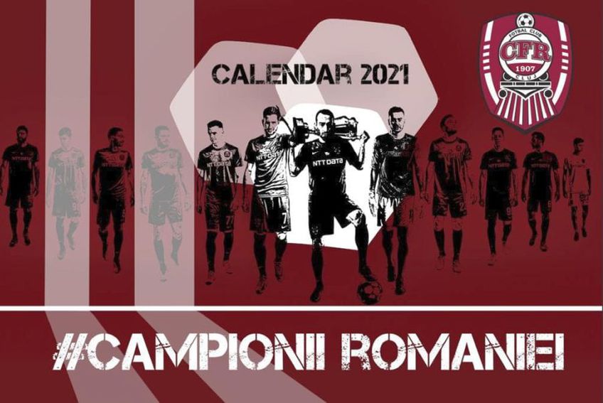 Coperta calendarului lansat de CFR Cluj