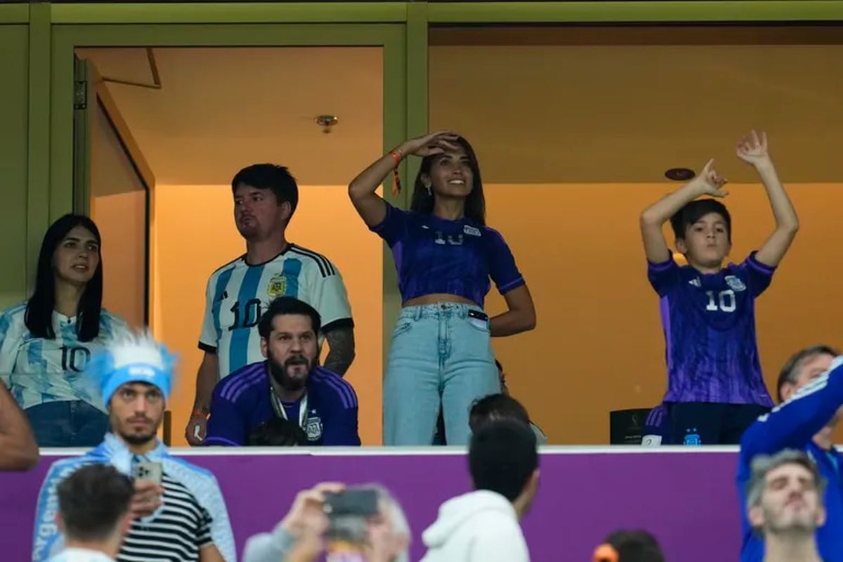 Antonela Roccuzzo la finala Campionatului Mondial, după golul lui Messi